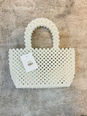Pearl Beaded Handbag - White